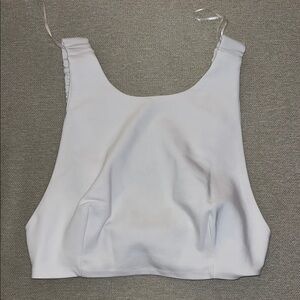Zara White Crop Tank Top with Bib Collar